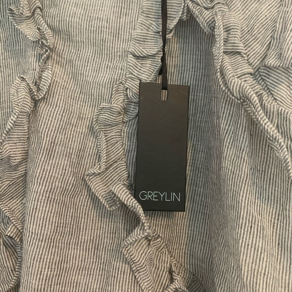 NWT greylin striped ruffle top small - Picture 5 of 8